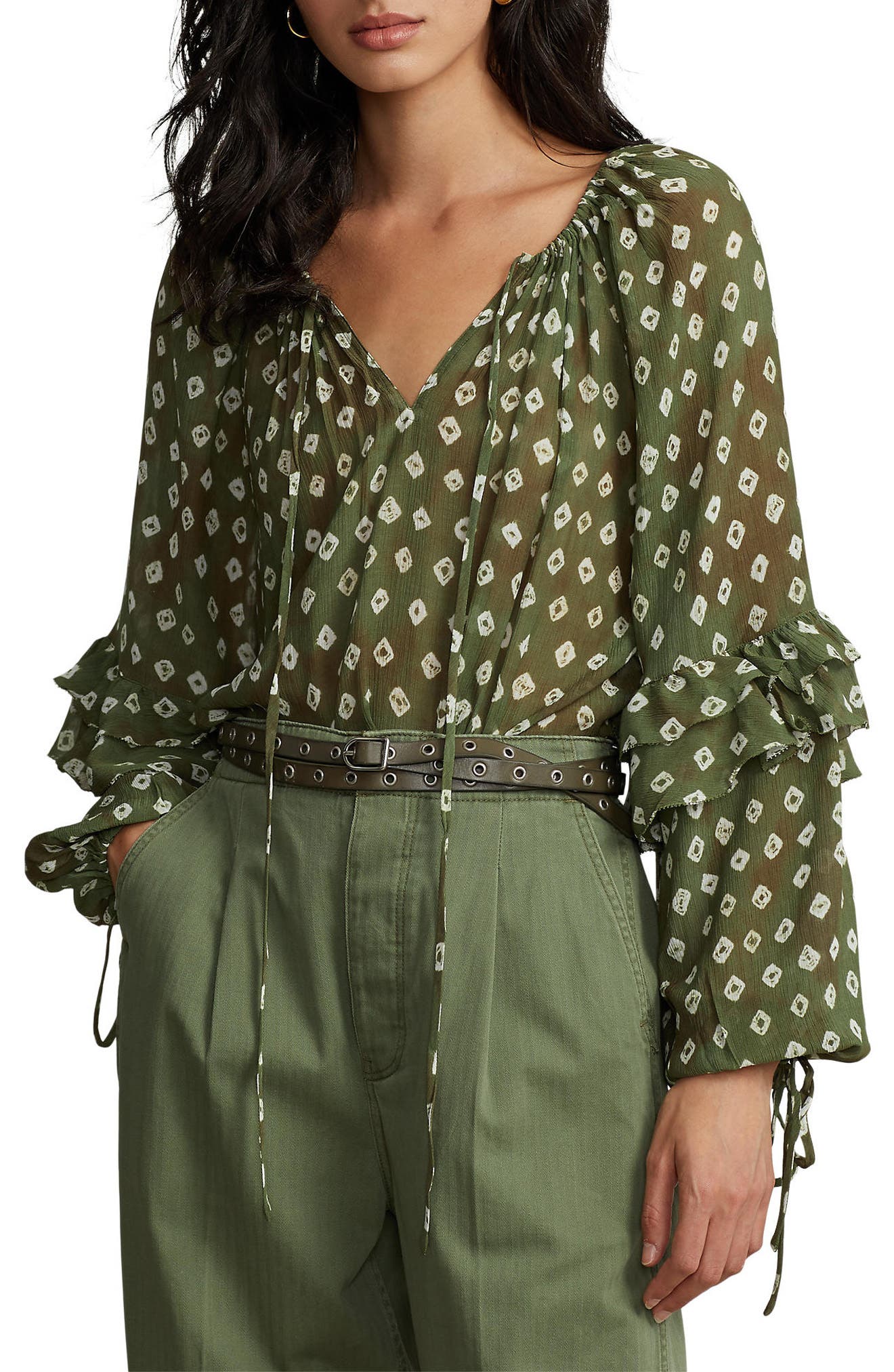 olive blouse top | Nordstrom